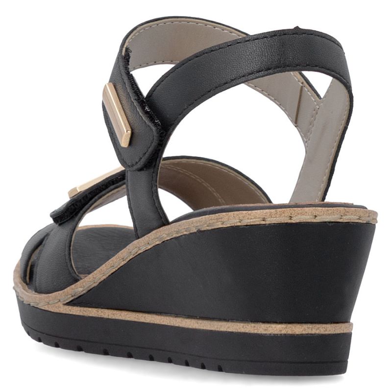 Women's gold leather wedge sandals Remonte R6266-90 Remonte