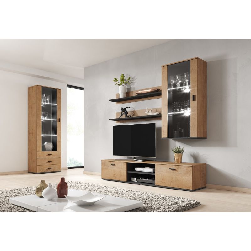 SOHO hanging display cabinet, oak lefkas+ black Bufety i witryny/Bufety i witryny na drewnianej podstawie Your Sports Performance