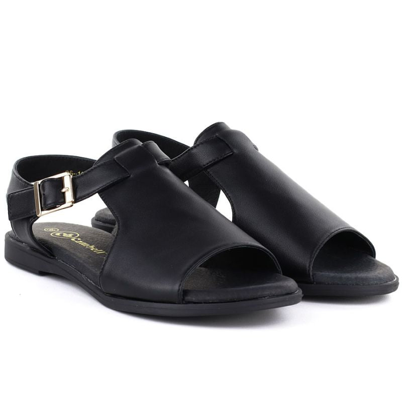 Women's black leather sandals Cambell 19391 Cambell