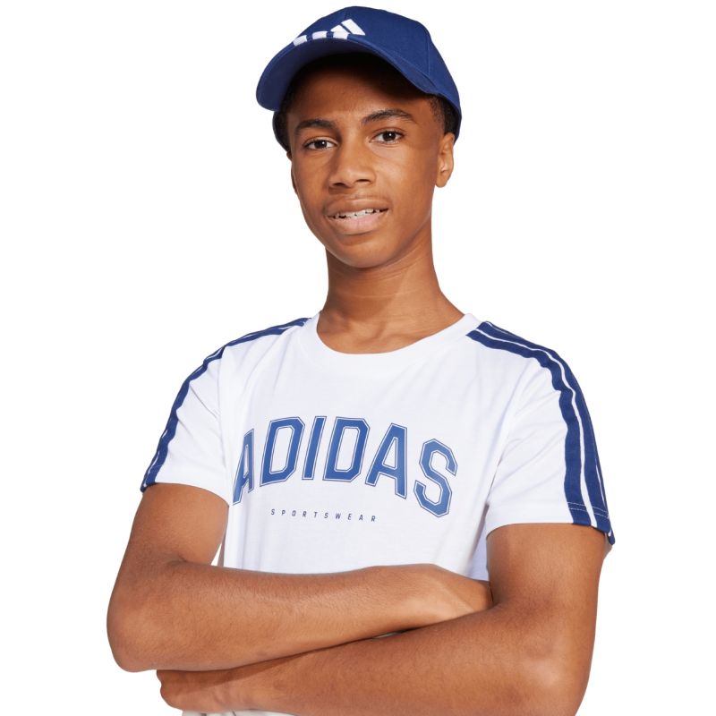 adidas Codes Collegiate Graphic Kids' T-Shirt, White, JI6674