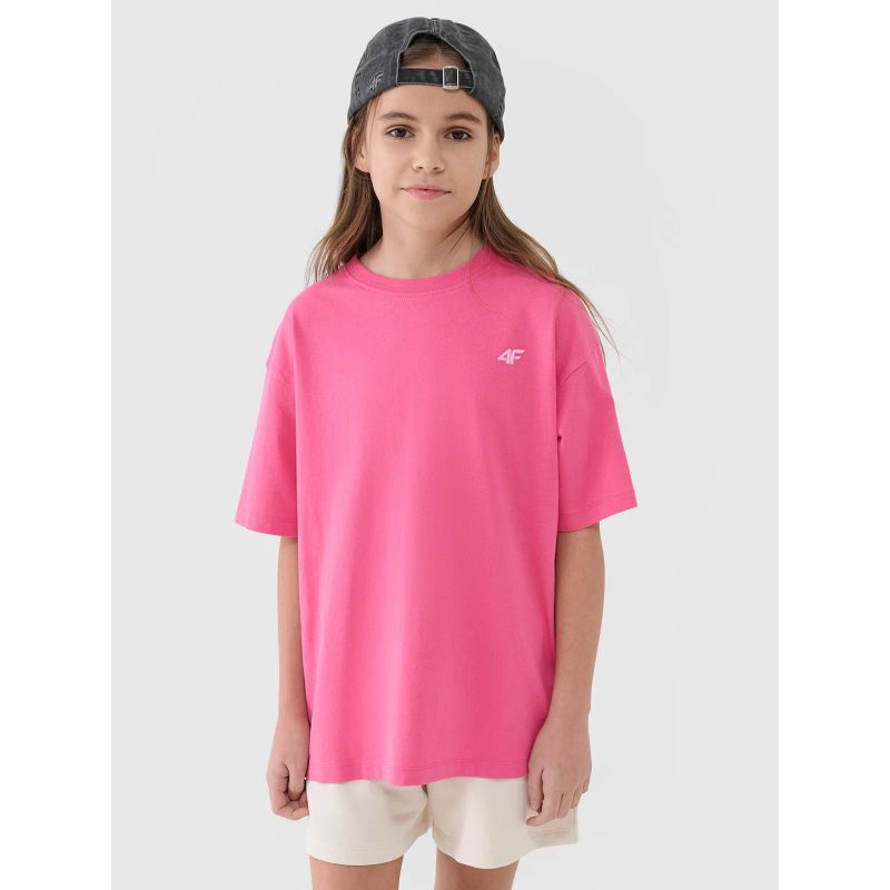Girls' oversize plain T-shirt 4F 4FJWSS25TTSHF1851-54S *Kategoria tymczasowa Your Sports Performance