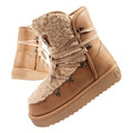 D.Franklin women's winter snow boots, fashionable fur lining, brown beige D.Franklin