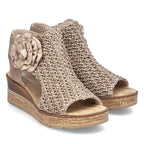 Women's comfortable wedge platform sandals, beige, Rieker 63791-60 Rieker