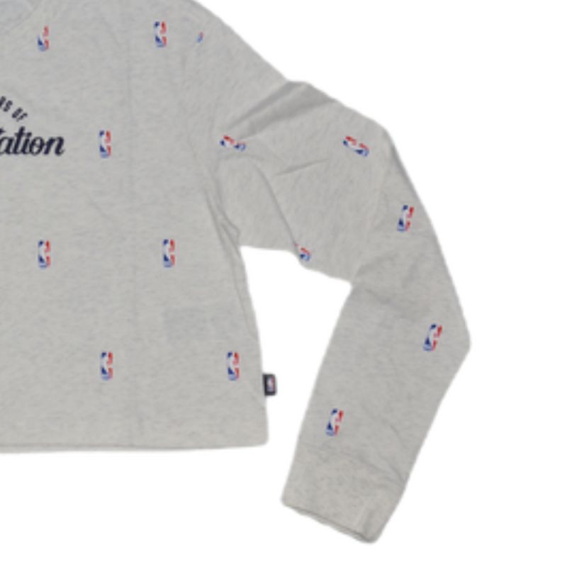 Women's Nike NBA N31 Courtside Longsleeve Crop T-shirt Birch Heather - DA6810-051 Nike