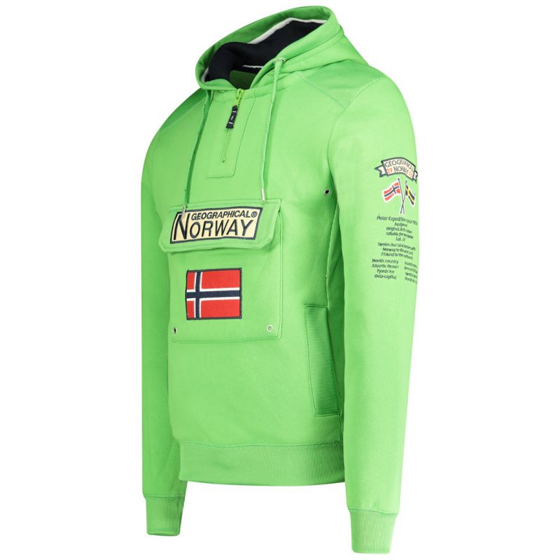 Geographical Norway Gymclass 054 Pop M sweatshirt WW4181H/GN-Flashy green Clothing/Outdoor/Geographical Norway Your Sports Performance