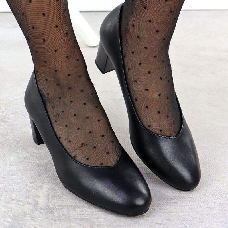 Women's black low-heel pumps Sergio Leone PB177 Footwear Your Sports Performance