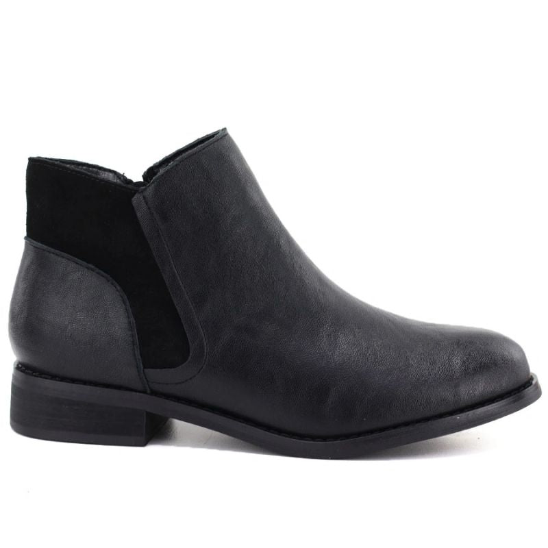 Women’s black lined leather ankle boots M.Daszyński SFY2648-1