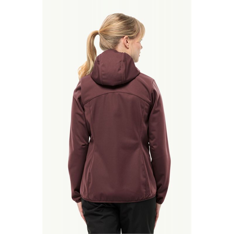 Jack Wolfskin Windhain Hoody W women's softshell jacket with hood, red (1307481_2866) In preparation Your Sports Performance