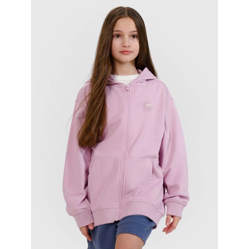 Girls' sweatshirt with a hood, 4F 4FJWSS25TSWSF1482-52S *Kategoria tymczasowa Your Sports Performance