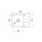 Black matte granite sink MAIDSINKS 62x44 1B 1D volcano matte black (Pyragranite; black color) AGD - Produkty/Zlewozmywaki Your Sports Performance