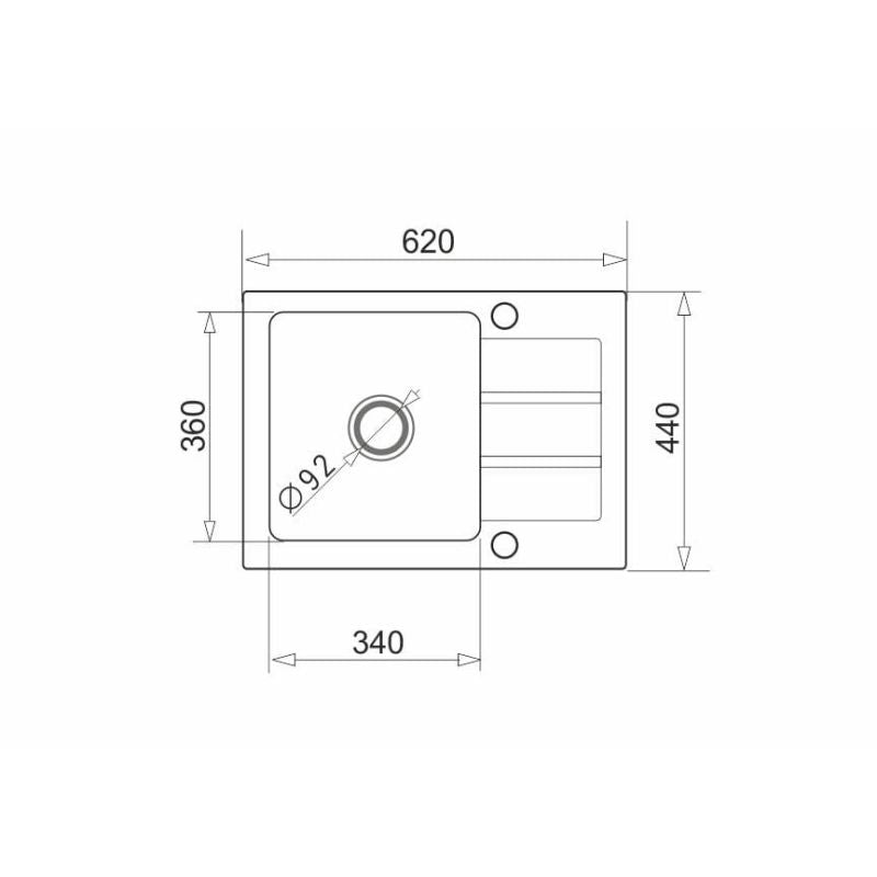 Black matte granite sink MAIDSINKS 62x44 1B 1D volcano matte black (Pyragranite; black color) AGD - Produkty/Zlewozmywaki Your Sports Performance