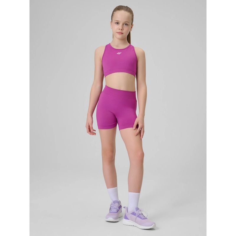 Girls' seamless sports short leggings 4F 4FJRSS26TFSTF140-53S