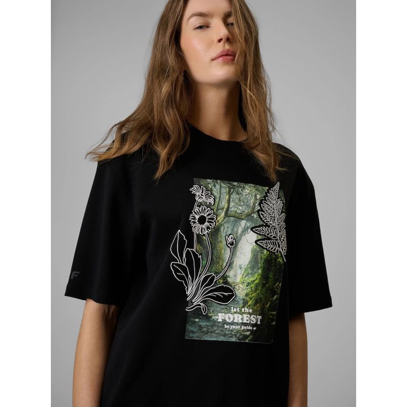Women's loose T-shirt with print 4F 4FRSS26TTSHF3706-20S 4f