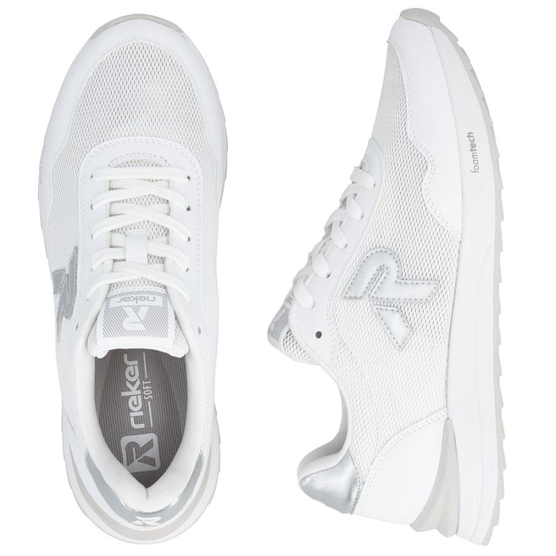 Women's sports shoes mesh comfortable soft white Rieker W2404-82 Rieker