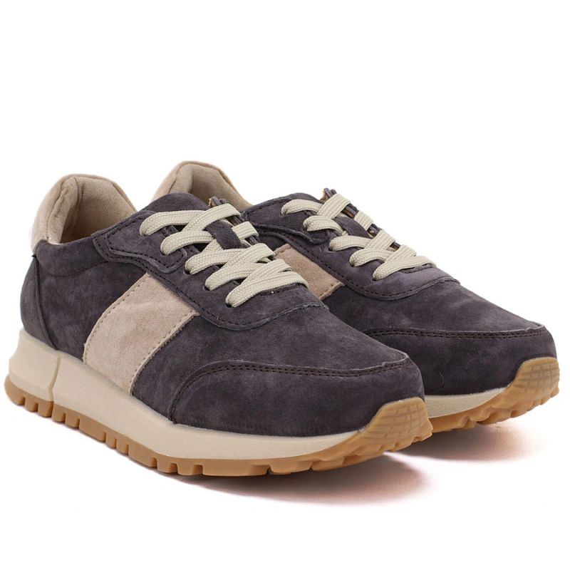 Women's leather shoes, sneakers, brown, Potocki 40354