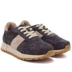Women's leather shoes, sneakers, brown, Potocki 40354