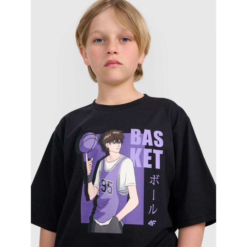Boy's oversize T-shirt with print 4F 4FJRAW25TTSHM3062-20S 4f