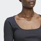 Adidas Studio Lounge Ribbed Cropped Long Sleeve Tee W HH8502 Clothing/Lifestyle/T-shirts Adidas