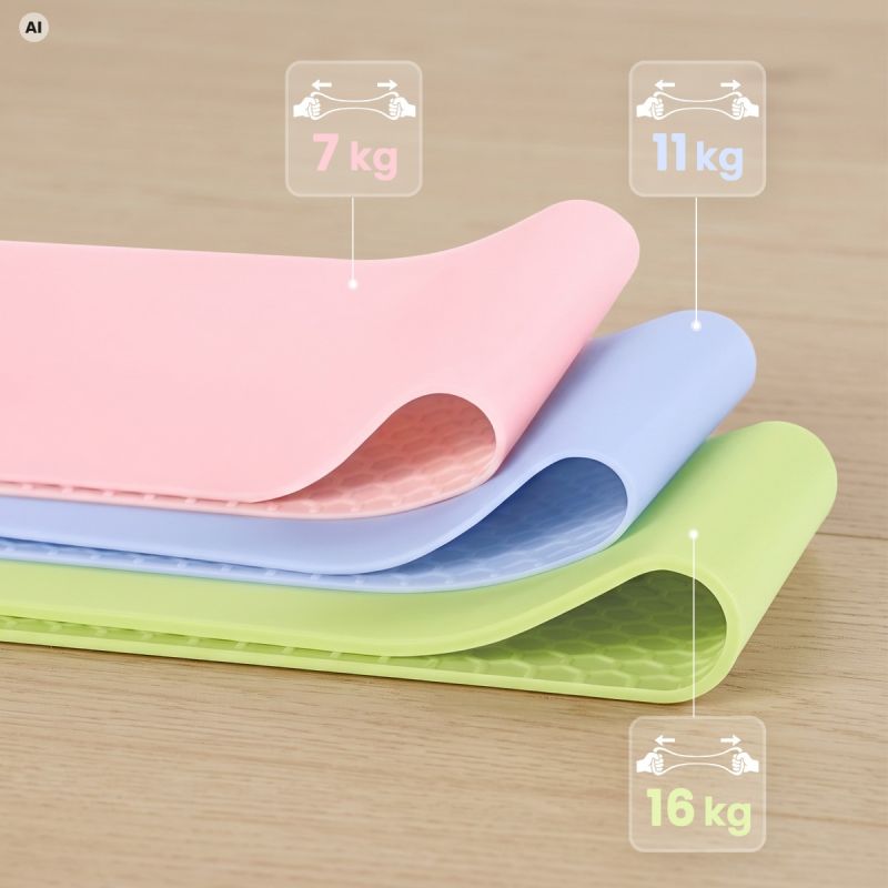 A set of three training bands with an anti-slip structure, Spokey JUICY SET