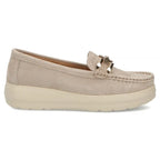 Beige leather wedge loafers Filippo DP7652 Filippo