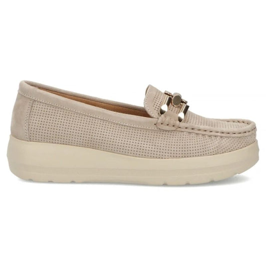 Beige leather wedge loafers Filippo DP7652 Filippo
