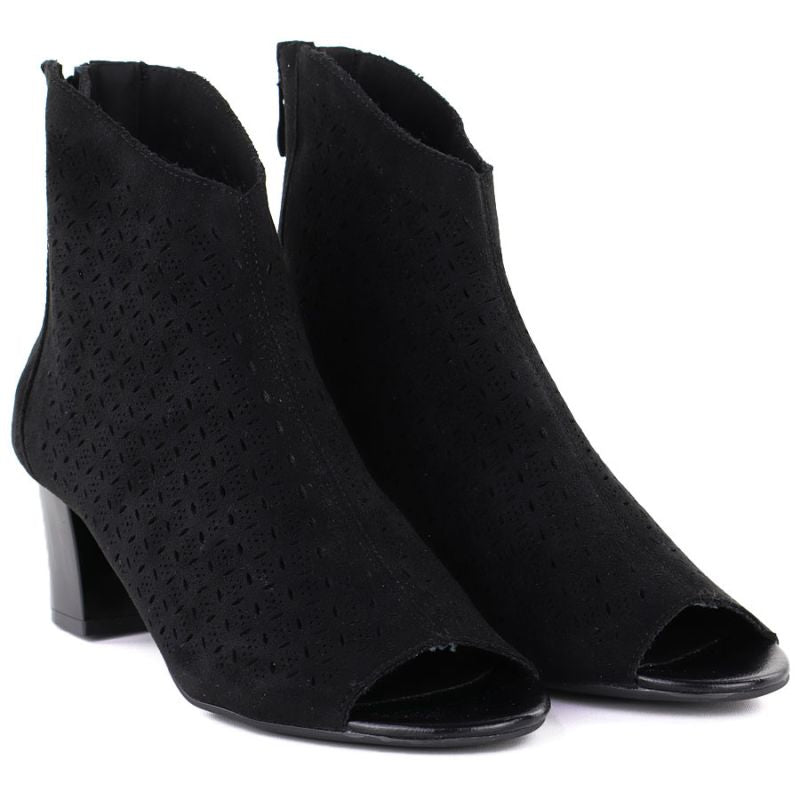 Women's open-toe ankle boots, black, M.Daszyński MR1954-23 To be categorized Your Sports Performance