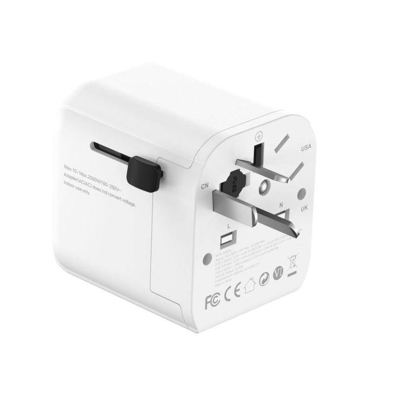 GEMBIRD UNIVERSAL GROUNDED TRAVEL ADAPTER 20W, WHITE Kable i adaptery/Adaptery, przejściówki Your Sports Performance