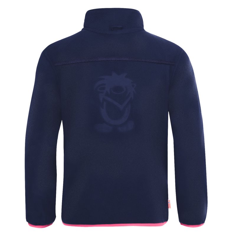 Trollkids Girls Oppdal Jacket XT Zip-Up Fleece Jacket for Girls, Navy/Pink (415-114) Trollkids