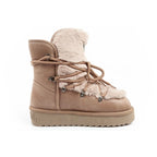 D.Franklin women's winter snow boots, fashionable fur lining, brown high D.Franklin