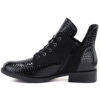 Women's patent leather ankle boots, black, Vinceza HX27-16524