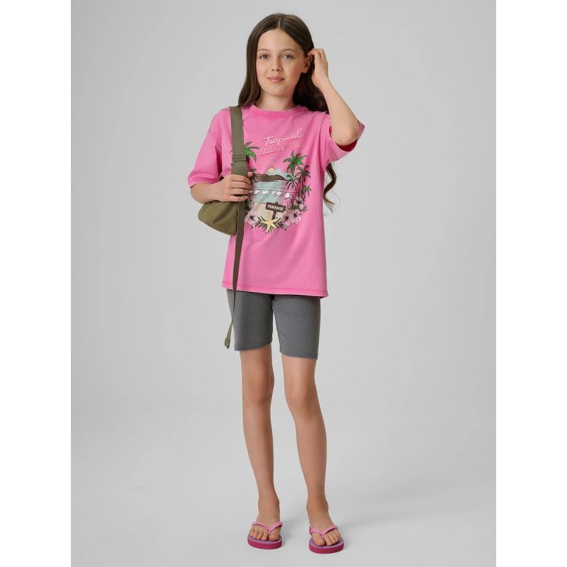 Girls' cotton T-shirt 4F 4FJRSS26TTSHF3981-54S