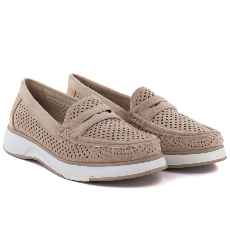 Women's openwork nude lords shoes Sergo Leone MK098H LEONE