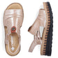 Rieker V7972-60 women's gold wedge sandals Rieker