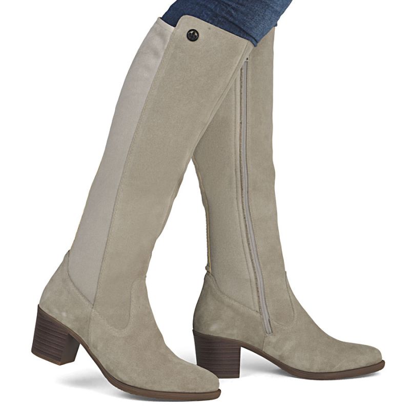 Women's leather insulated high-heeled boots, beige, Rieker Y2050-60