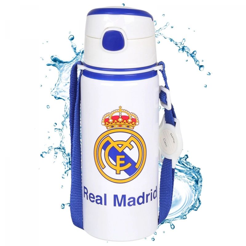 Real Madrid Aluminum Bottle with Mouthpiece and Strap 600 ml RM00005 To be categorized Your Sports Performance