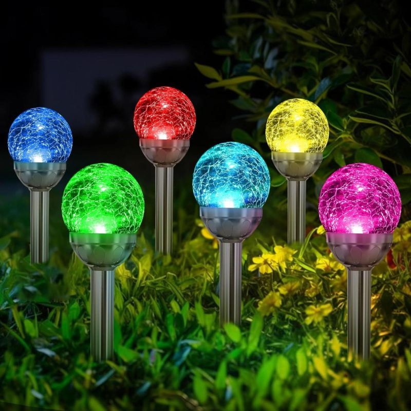 SOLAR LAMP GLASS BALL 7.5x34CM RGB Home and Garden/Lighting Your Sports Performance