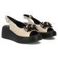 Women's gold leather wedge sandals Filippo DS7577