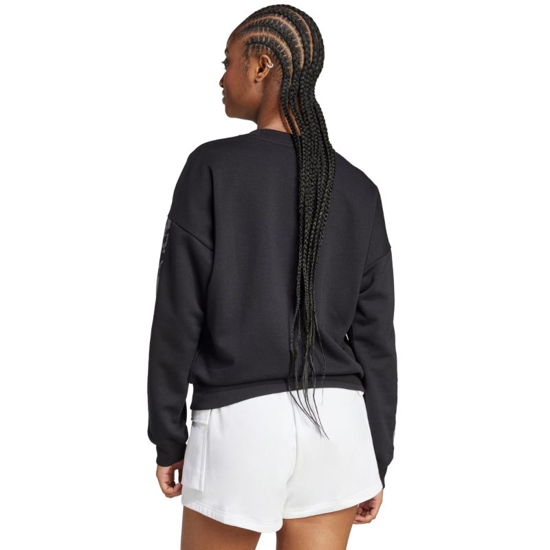 Women's adidas Animal Print 3-Stripes French Terry Sweatshirt Black JM1835 In preparation Adidas