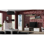 SOHO S1 display cabinet, Sonoma oak/gloss white Bufety i witryny/Bufety i witryny na drewnianej podstawie Your Sports Performance