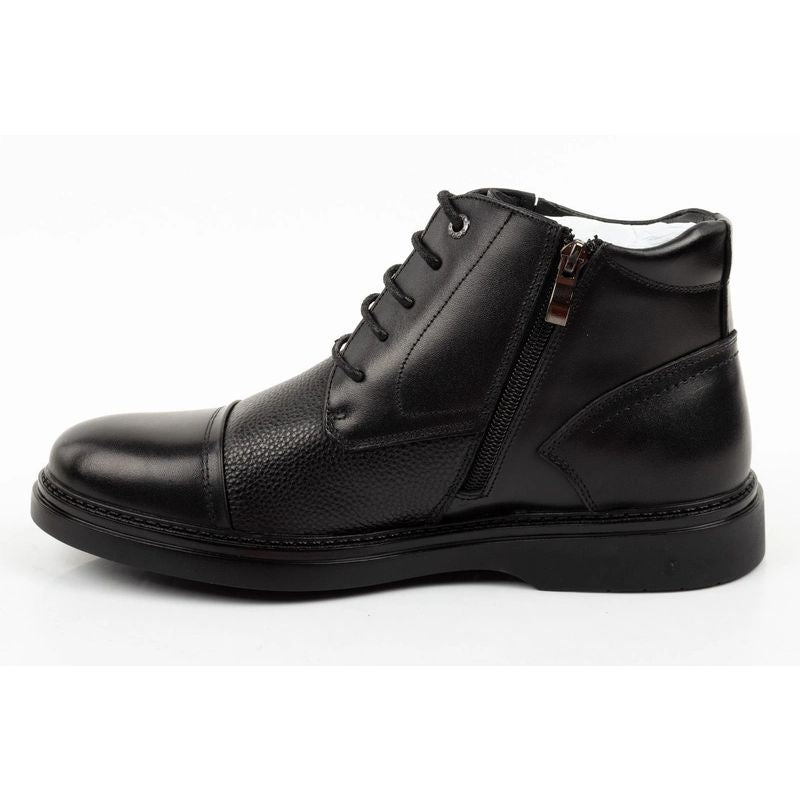 Lee Cooper men's shoes elegant leather black insulated ankle boots
