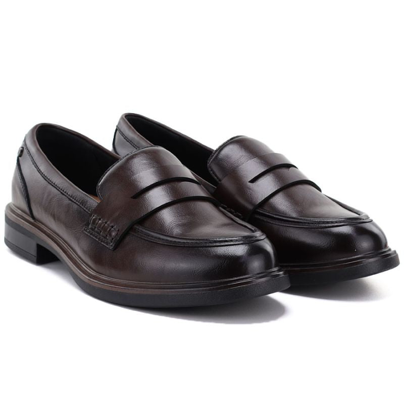 Brown leather loafers, loafers, Vinceza 133119