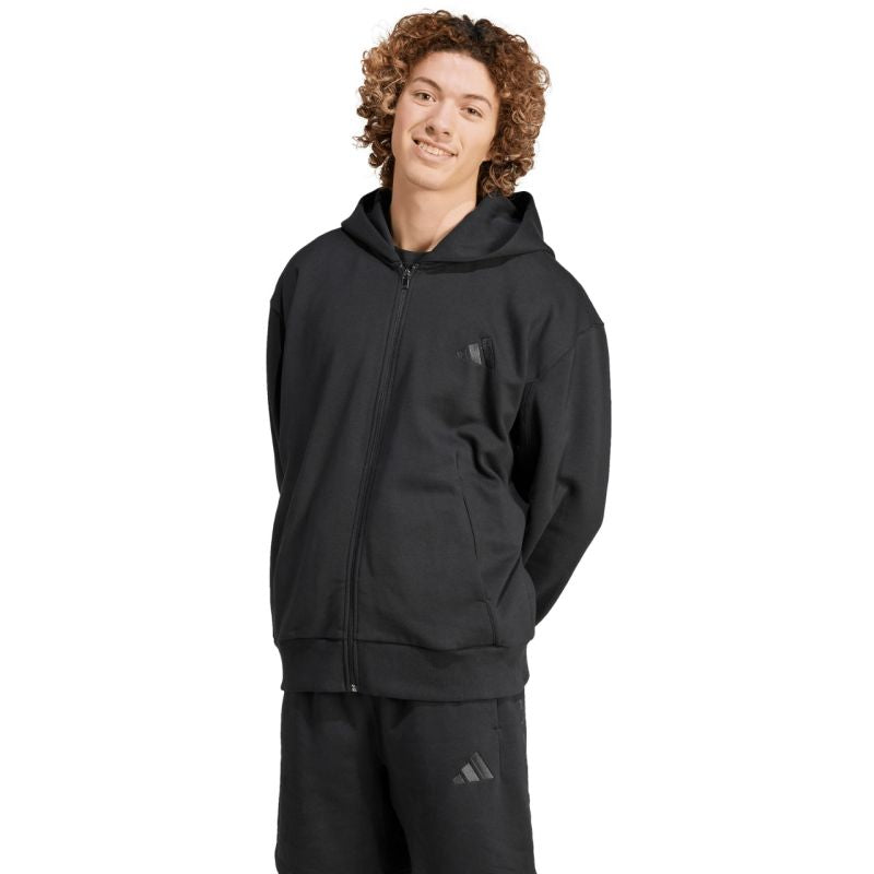 Men's adidas All Szn Fleece Full-Zip Hoodie Black IX1249 In preparation Adidas