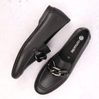 Comfortable leather shoes with a chain Remonte W RKR645, black Footwear/Lifestyle/Rieker Your Sports Performance