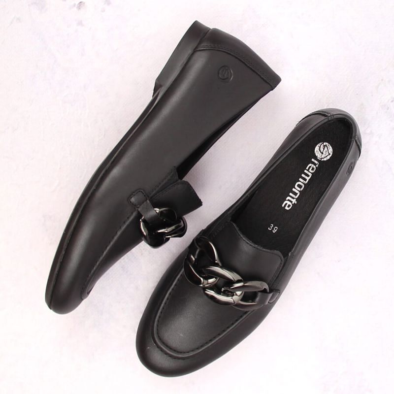 Comfortable leather shoes with a chain Remonte W RKR645, black Footwear/Lifestyle/Rieker Your Sports Performance