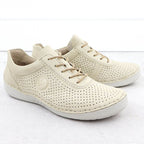 Rieker 52546-60 women's perforated leather shoes in beige Footwear Your Sports Performance