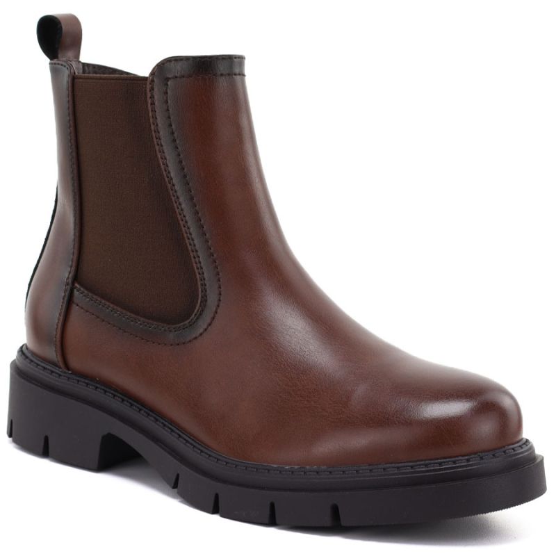 Women's brown leather ankle boots, Sergio Leone BT-01-S