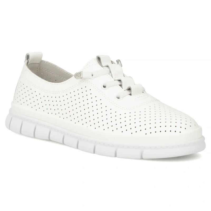 Women's leather openwork shoes, white Filippo DP7671 Footwear Your Sports Performance