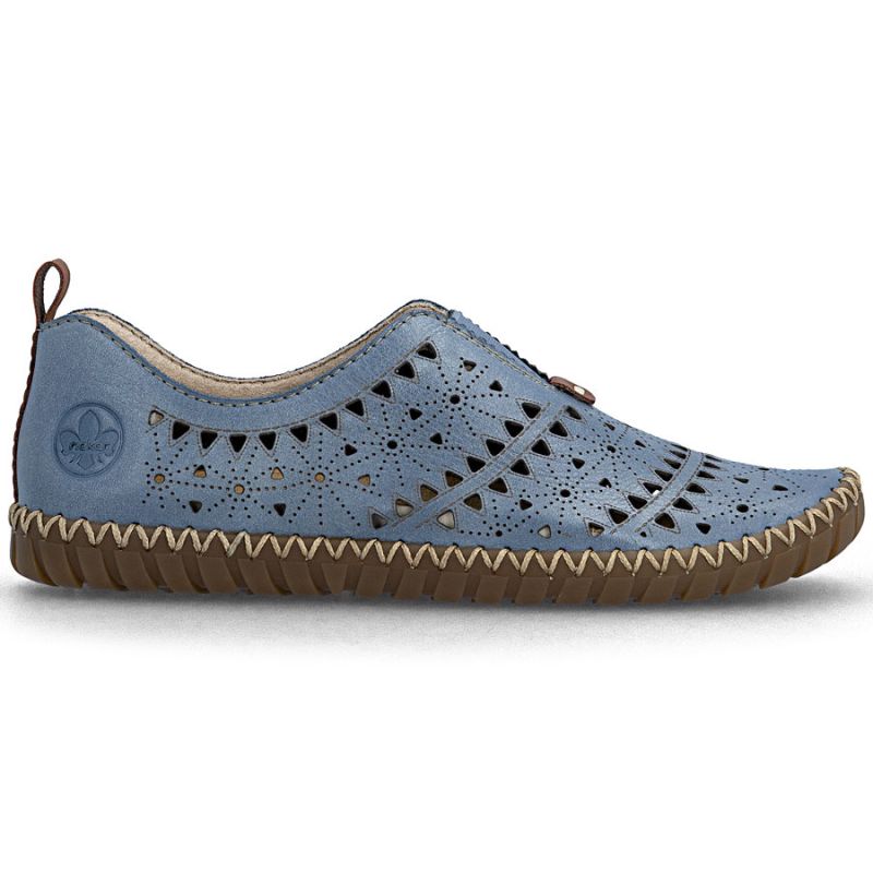 Women's leather openwork blue shoes Rieker M2852-12 To be categorized Your Sports Performance