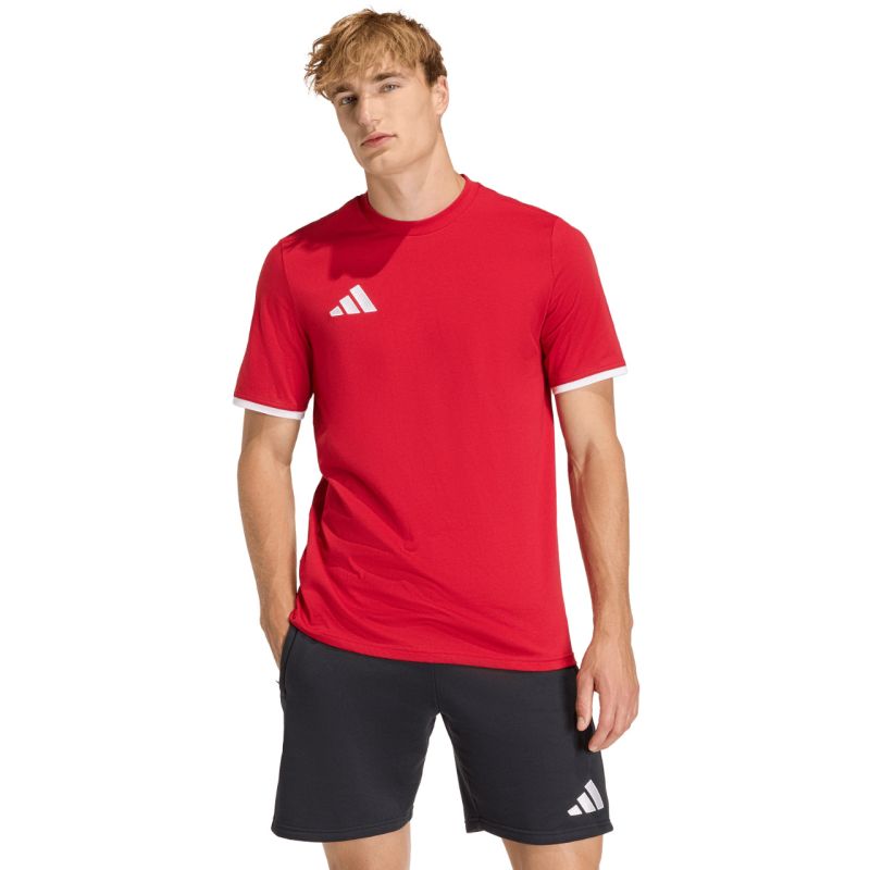 Men's adidas Entrada 26 Tee red JZ6676 In preparation Your Sports Performance
