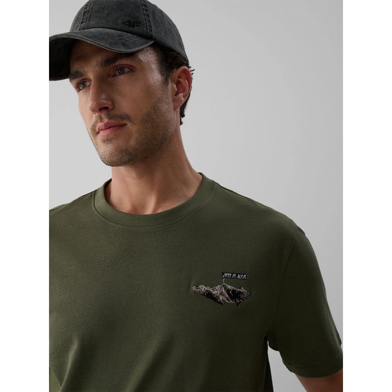 Men's regular printed T-shirt 4F 4FKAW26TTSHM4477-043S